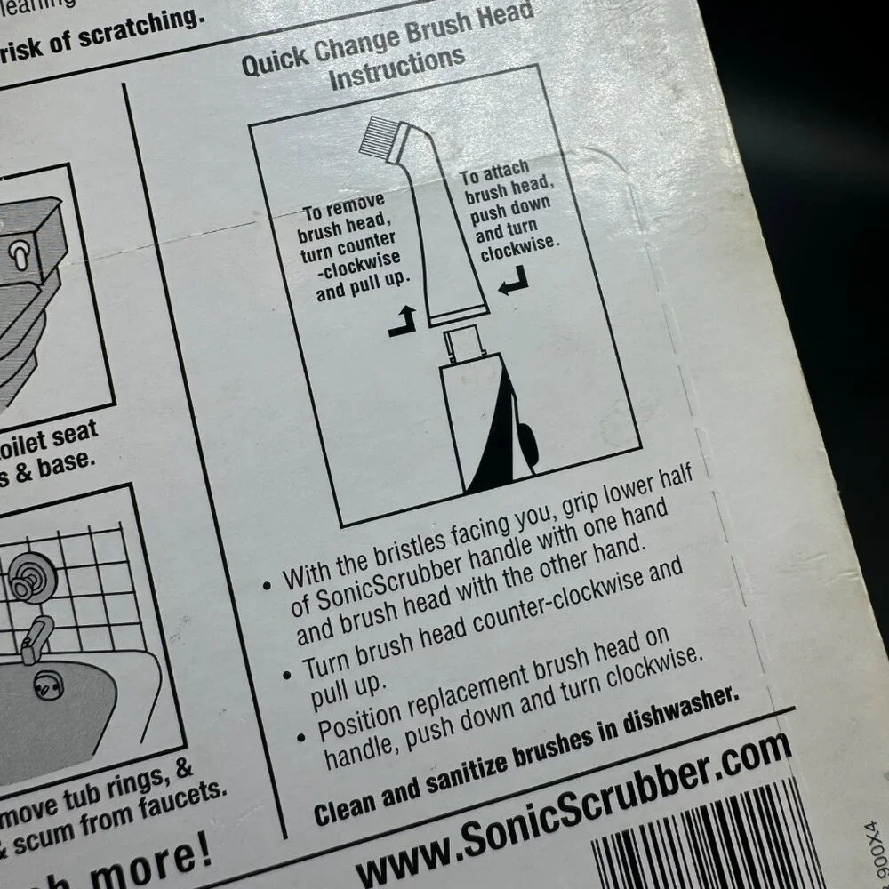 NEW SONIC SCRUBBER BATHROOM POWER CLEANER INTERCHANGEABLE BRUSHES 2 sets